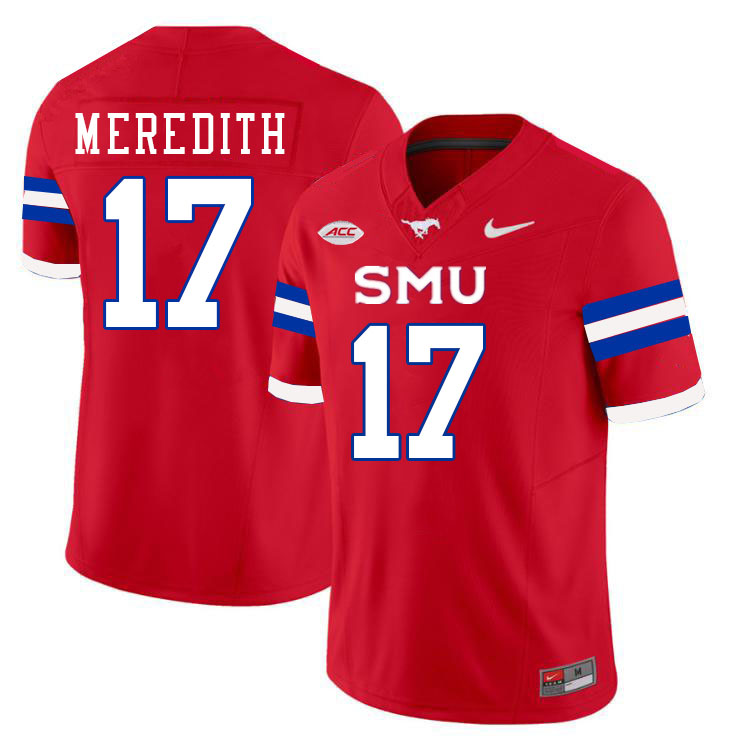 SMU Mustangs #17 Don Meredith Jersey College Football Uniforms-Red